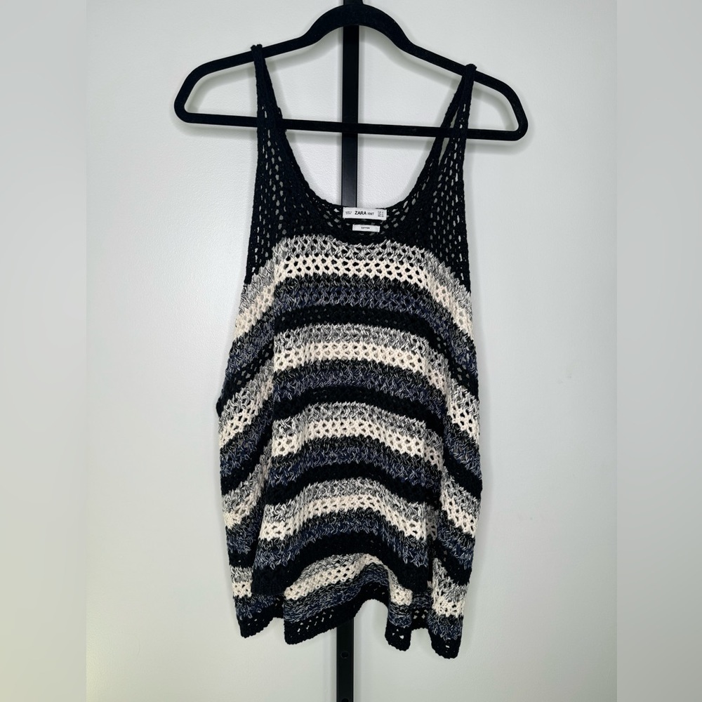 Zara Knit Collection Oversized Striped Top and Bottom Set - Effortless Style - Picture 3 of 5